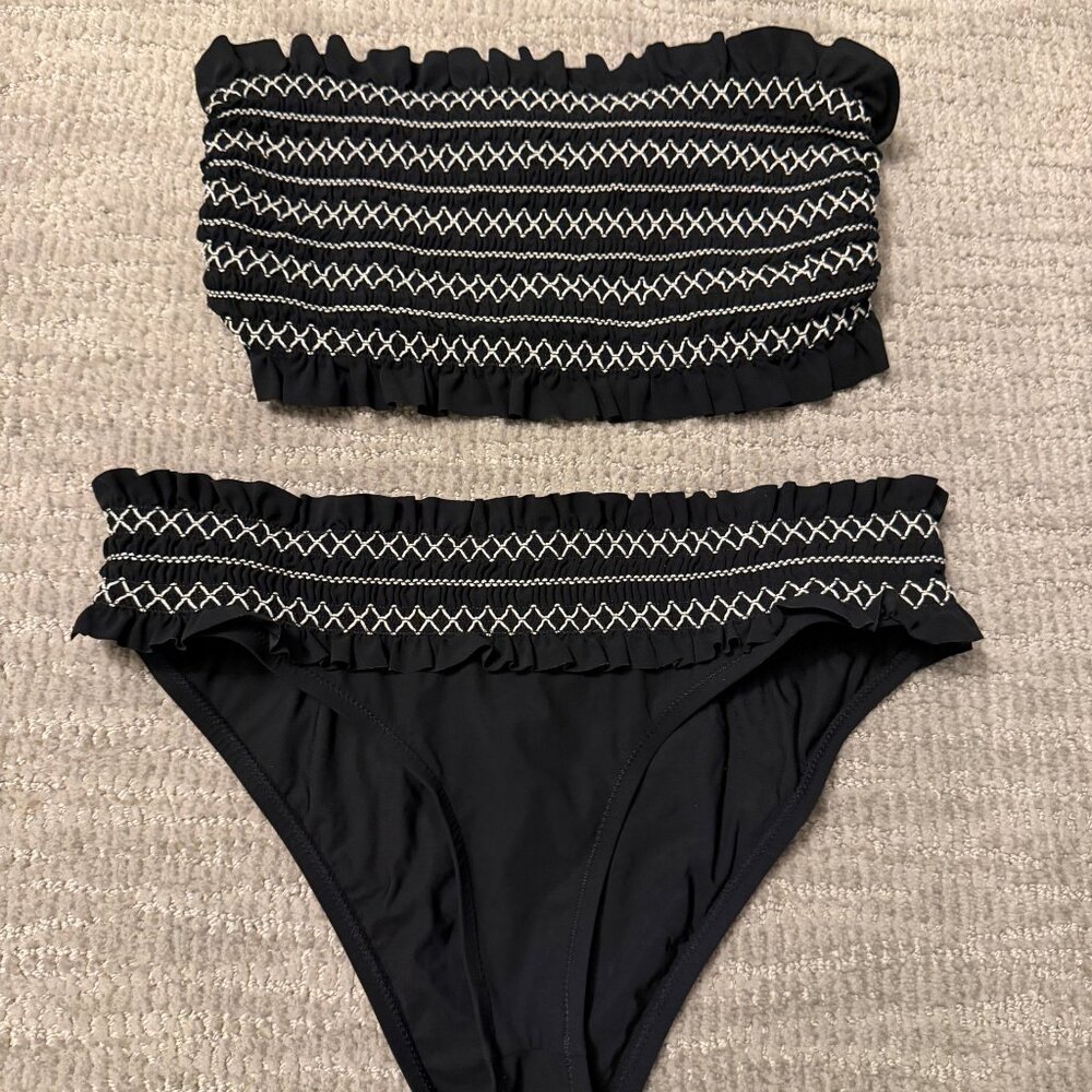 Tory Burch Costa Bandeau Black Bikini Size Small/Petite